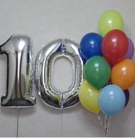 Набор разноцветных шаров на 10 лет